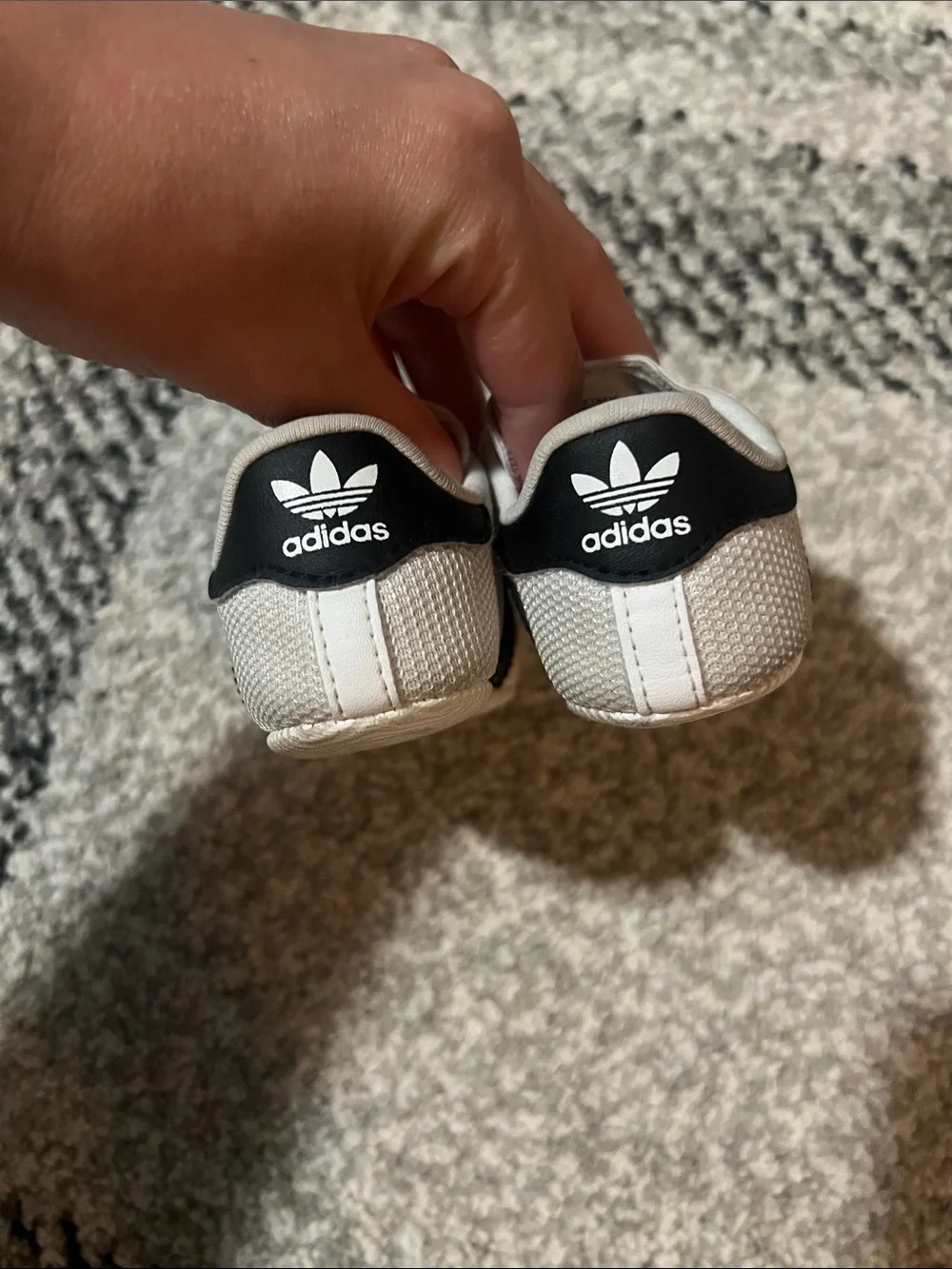Baby Adidas Superstar Velcro shoes - size 2K